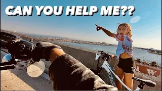 Coronado Bridge Biker Helps Bicyclist (Cops Catches up)