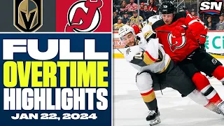 Vegas Golden Knights at New Jersey Devils | FULL Overtime Highlights - January 22, 2024