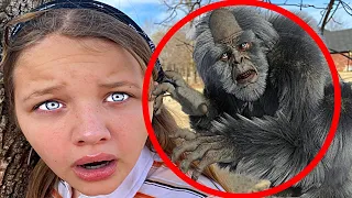 YETI in my YARD PART 3!! Aubrey & Caleb Search for Abominable Snowman!