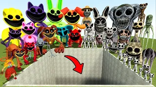 DESTROY ALL ZOONOMALY & POPPY PLAYTIME MONSTERS FAMILY in BIG HOLE - Garry's Mod