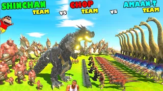 ALZARO SHINCHAN UPGRADED TEAM vs CHOP TEAM vs AMAAN TEAM in Animal Revolt Battle Simulator