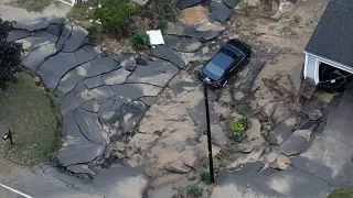 Drone footage shows aftermath of Leominster, Mass. flooding