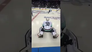 Goalie warmups are so smooth 🔥