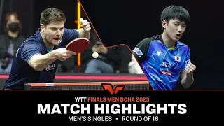 Tomokazu Harimoto vs Dimitrij Ovtcharov | MS R16 | WTT Finals Men Doha 2023