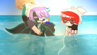 No, I'm here with my brother! {GACHA MEME} trend ⛱️ 🌊{dreamtale brothers🍎}