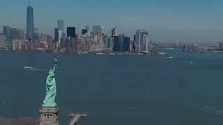 Statue of Liberty NYC | aerial view of amazing Manhattan Skyline | #shorts