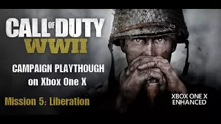 [4K] Let's Play Call of Duty WWII Mission 5: Liberation on Xbox One X