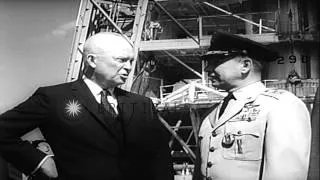 President Dwight D Eisenhower inspects US Army missile during his visit at Cape C...HD Stock Footage