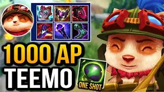 When Teemo gets over 1000 AP his Shrooms just one shot you (WATCH YOUR STEP)