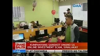 UB: Kumpanyang sangkot umano sa online investment scam, sinalakay