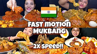 2x speed!🔥ASMR When Indian Mukbangers Got Too Much Hungry For Food🇮🇳 Fast Motion Eating Compilations