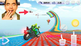 Spiderman, Goku, Hulk Racing Jump From The Sky Challenge with SUPERHEROES | #bikegame | #superhero