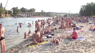 sandy beaches at Dnepr River Kiev Ukraine
