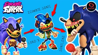 SONIC.EXE and Lord X, Zombie Sonic with clay | Friday Night Funkin' Creepypasta Mods | FNF