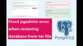 Fixed PostgreSQL databse import / Restore Issue | pgadmin error when restoring database #postgresql