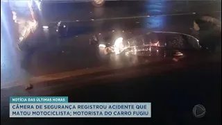 Câmera de segurança registra acidente que matou motociclista em Franca