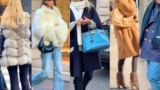 MILAN STREET FASHION 🇮🇹ITALIAN ELEGANT WINTER LOOK ❄️TRENDS 2024 #vanityfair #voguejapan