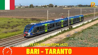 Cab ride Bari Centrale - Taranto (Italy) train driver's view in 4K