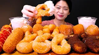 🥨Chewy sticky rice twisted bread stick🧁Chocolate, Whipped cream Twisted bread stick ASMR Mukbang