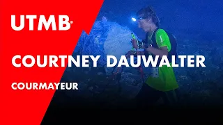 UTMB 2023 - Courtney Dauwalter at Courmayeur aid station