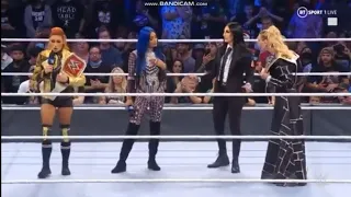 Becky lynch and Charlotte flair titles Exchange Sasha Banks attacks Charlotte wwe smackdown 10/22/21