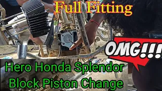 Splendor plus block piston change || Full fitting