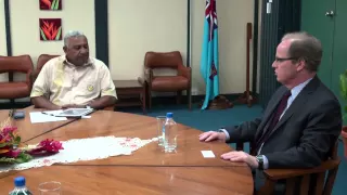 Fijian Prime Minister Voreqe Bainimarama meets with World Bank