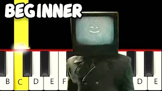 TV Man Theme Song - Skibidi Toilet - Slow and Easy Piano Tutorial - Beginner