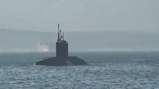 Launch of the "Kalibr" cruise missile of the Russian non-nuclear submarine "Volkhov"