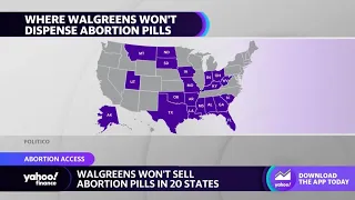 Walgreens will not sell abortion pills in 20 U.S. states