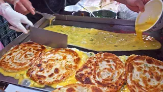 500 pieces sold daily！Popular Omelet Green Onion Pancakes / 人氣必吃！旭達酥皮蛋餅, 蔥花蛋