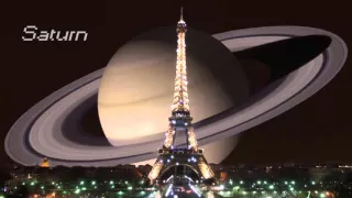 Eiffel Tower - What if the Planets replace with the Moon (Size Comparison)
