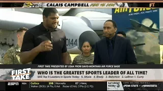 FIRST TAKE | Stephen A. & Calais Campbell DEBATE: Who is the greatest sports leader of all time?