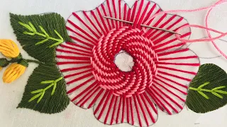 You Will Not Believe How Easy To Make  WhirlWind Flower Embroidery - Table Cloth Hand Embroidery