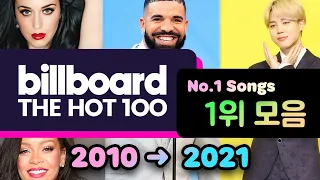빌보드 차트 핫100 1위곡 모음 (2010~2021) | BTS, 케이티페리, 리한나 & More! | Billboard Hot 100 No. 1 Songs