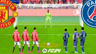 RONALDO V MESSI - FIFA 24 MANCHESTER UNITED VS PSG - UCL FINAL PENALTY SHOOTOUT
