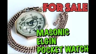 MASONIC - ELGIN - POCKET WATCH - USA - GOLD PLATED