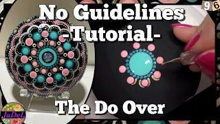 No Template, No Lines... Just Dotting | Mandala Dot Art Rock Painting Tutorial | The Do Over