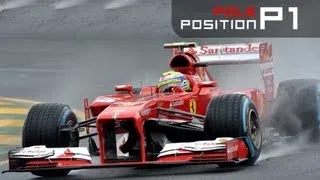 F1 2013 - Australian Grand Prix - FERRARI spins in wet DANGEROUS qualifying