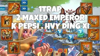 GADZINSKY VS K PEPSI STAR , HVY DING XI! 2 FULL MAXED EMPEROR FT  KKK VS 1TRAP IN K71 - Lords Mobile