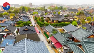 [4K]Korea Walk–Rainy Jeonju Hanok Village, officially designated by UNESCO as the city of gastronomy