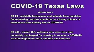 What new COVID-19 laws have been passed in Texas?