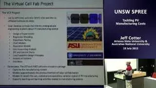 UNSW SPREE 201307-19 Jeff Cotter - Tackling PV Manufacturing Costs