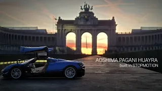 Realistic Aoshima Pagani Huayra full build in stopmotion by the LEGO guy