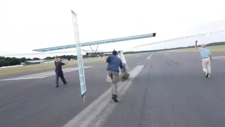 Kit Buchanan  flying Aerocycle 3 at Lasham Icarus Cup 2017