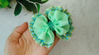 🎀 Magic Hair Bow in fresh green colours / Hair Bow Tutorial - #1