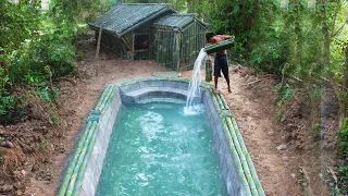 60 days Build Creatively Underground House Bamboo & Swimming Pool [ Full]