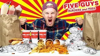 THE $125 FIVE GUYS MENU CHALLENGE! (11,000+ CALORIES)