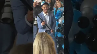 Panthers rookie QB Bryce Young bangs 'Keep Pounding' drum #shorts