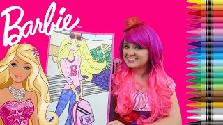 Coloring Barbie GIANT Coloring Book Page Crayola Crayons | KiMMi THE CLOWN